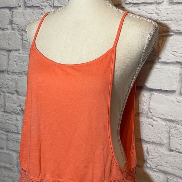 COTTON Candy Open Sides Crochet Trim Crop Top Size Medium - Picture 3 of 7